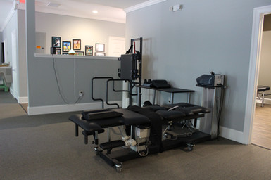 The spinal decompression table at Georgia Spine and Sports Rehab, used for herniated and bulging disc cases